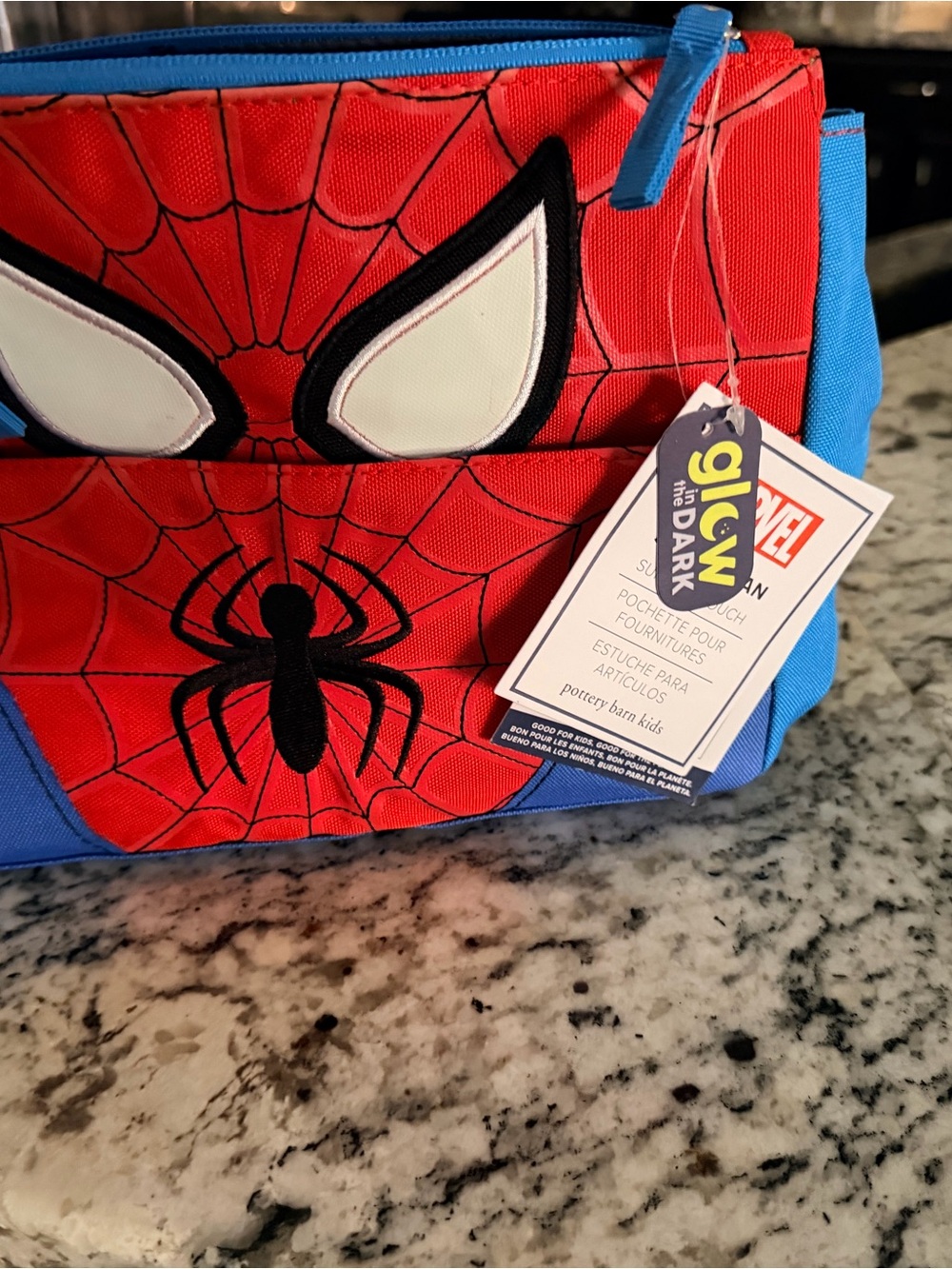 Pottery Barn Kids Spider-Man Red and Blue Superhero pencil case